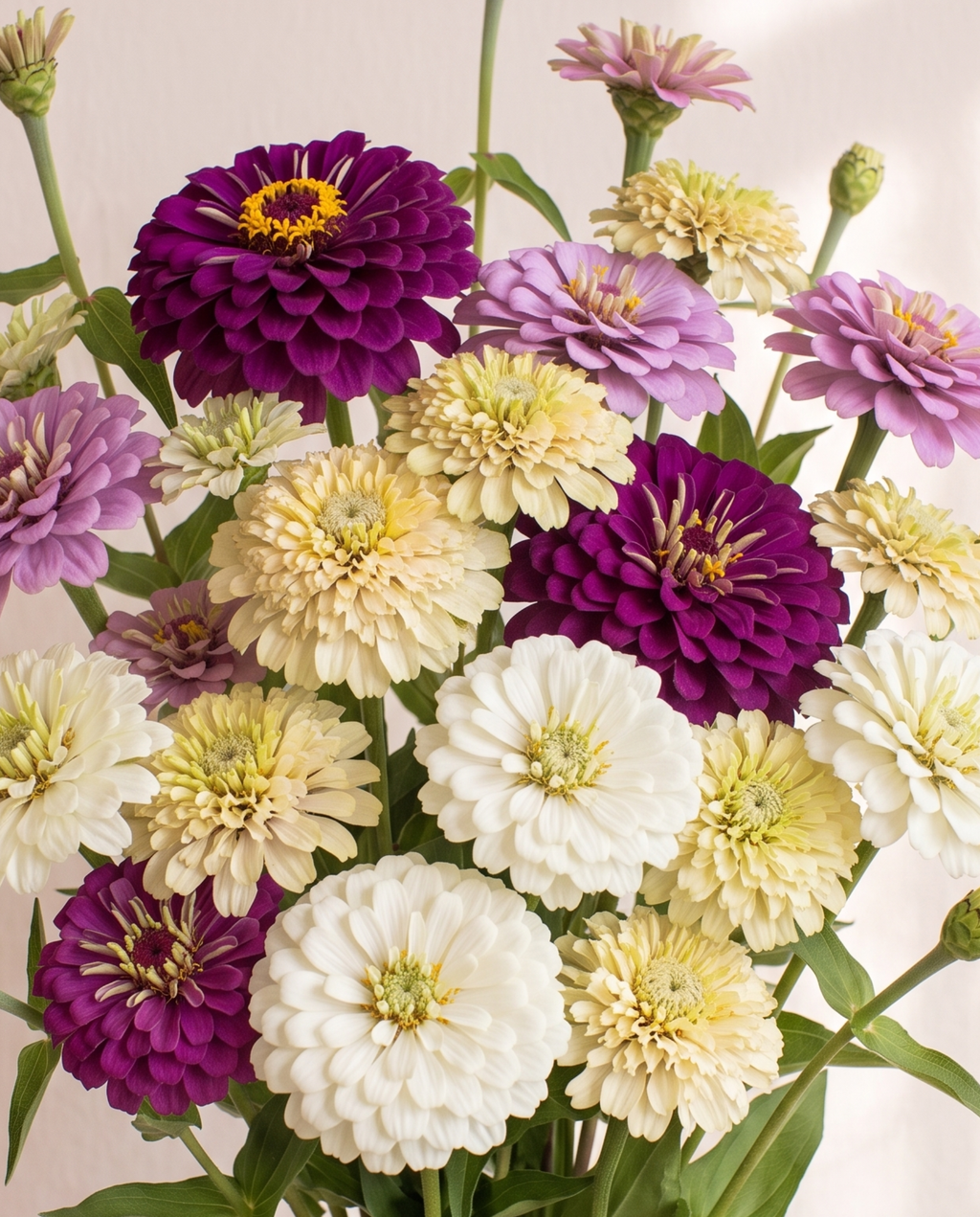 Violet Hour Zinnia Mix  Purple, Cream & White Zinnia Seed Blend