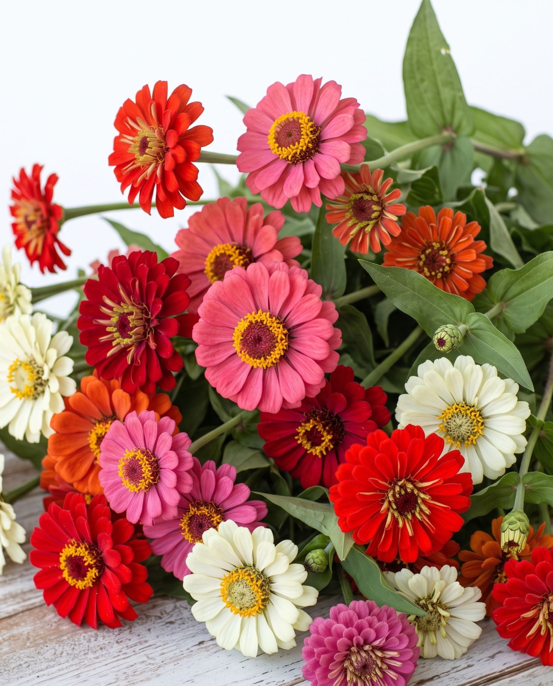 Cherry Girl Zinnia Mix — Cherry Red & White Zinnia Seed Blend