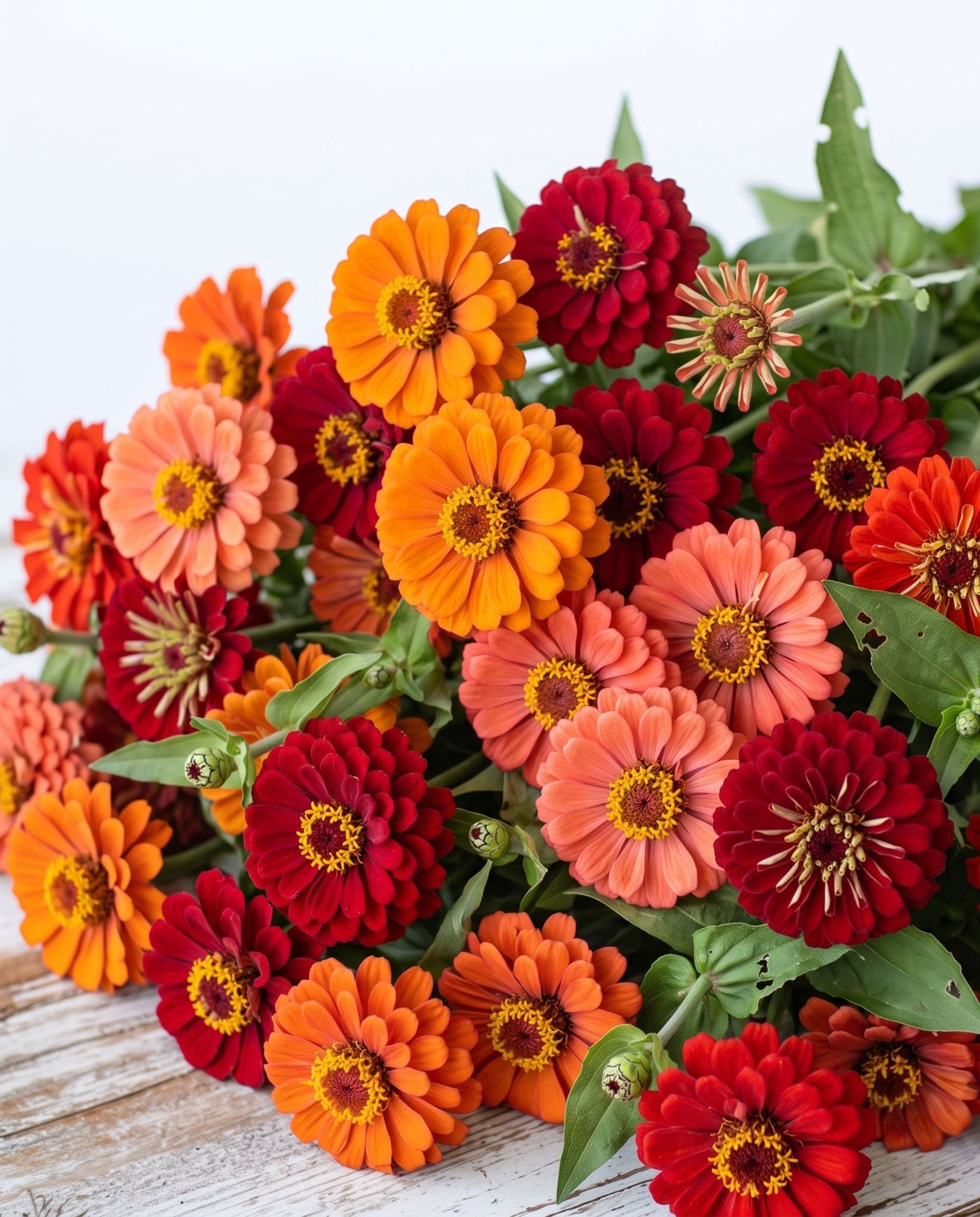 Tomato Girl Summer Zinnia Mix — Red, Orange & Sun-Ripened Zinnia Seed Blend