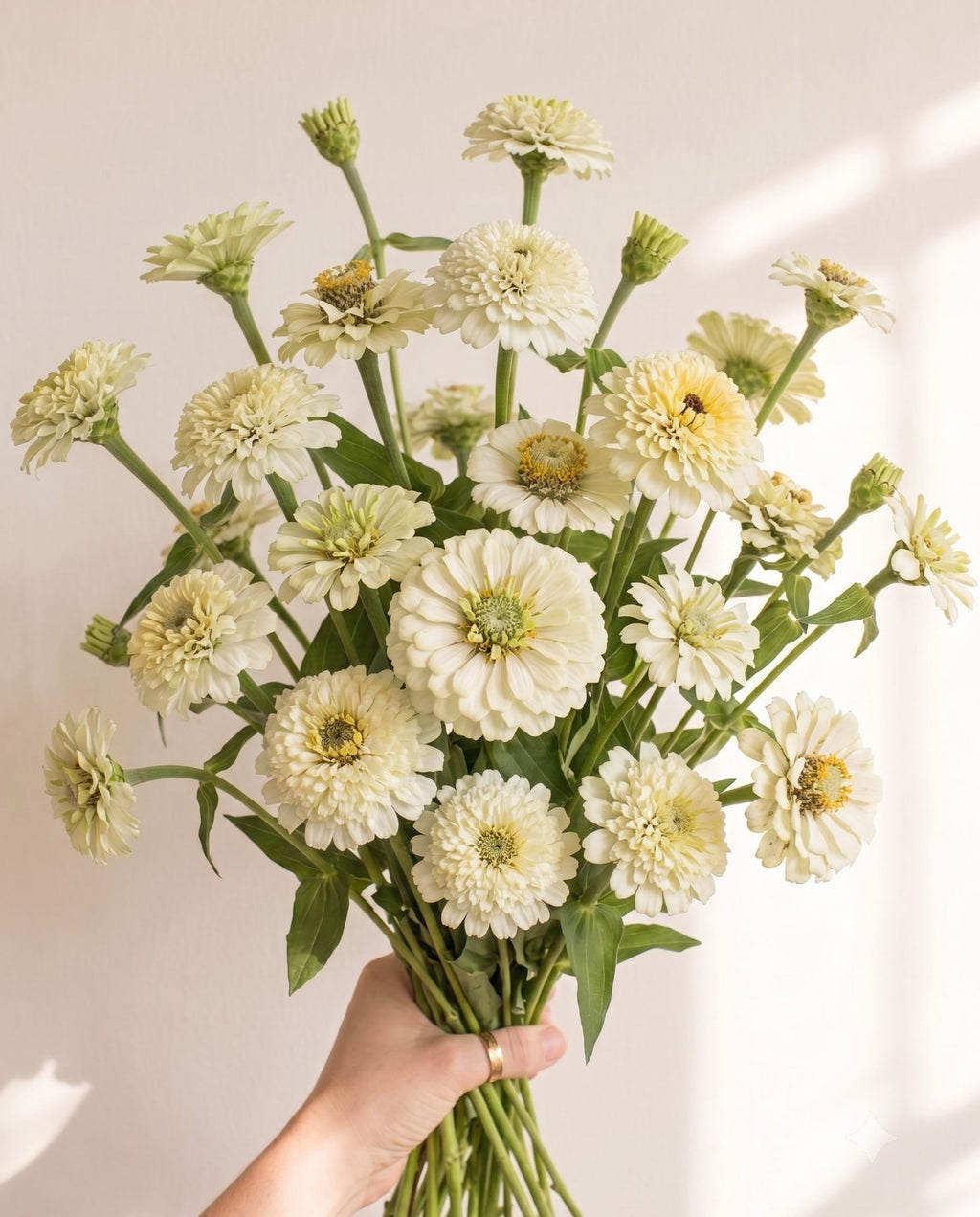 Zinnia 'Zinderella White' Seed