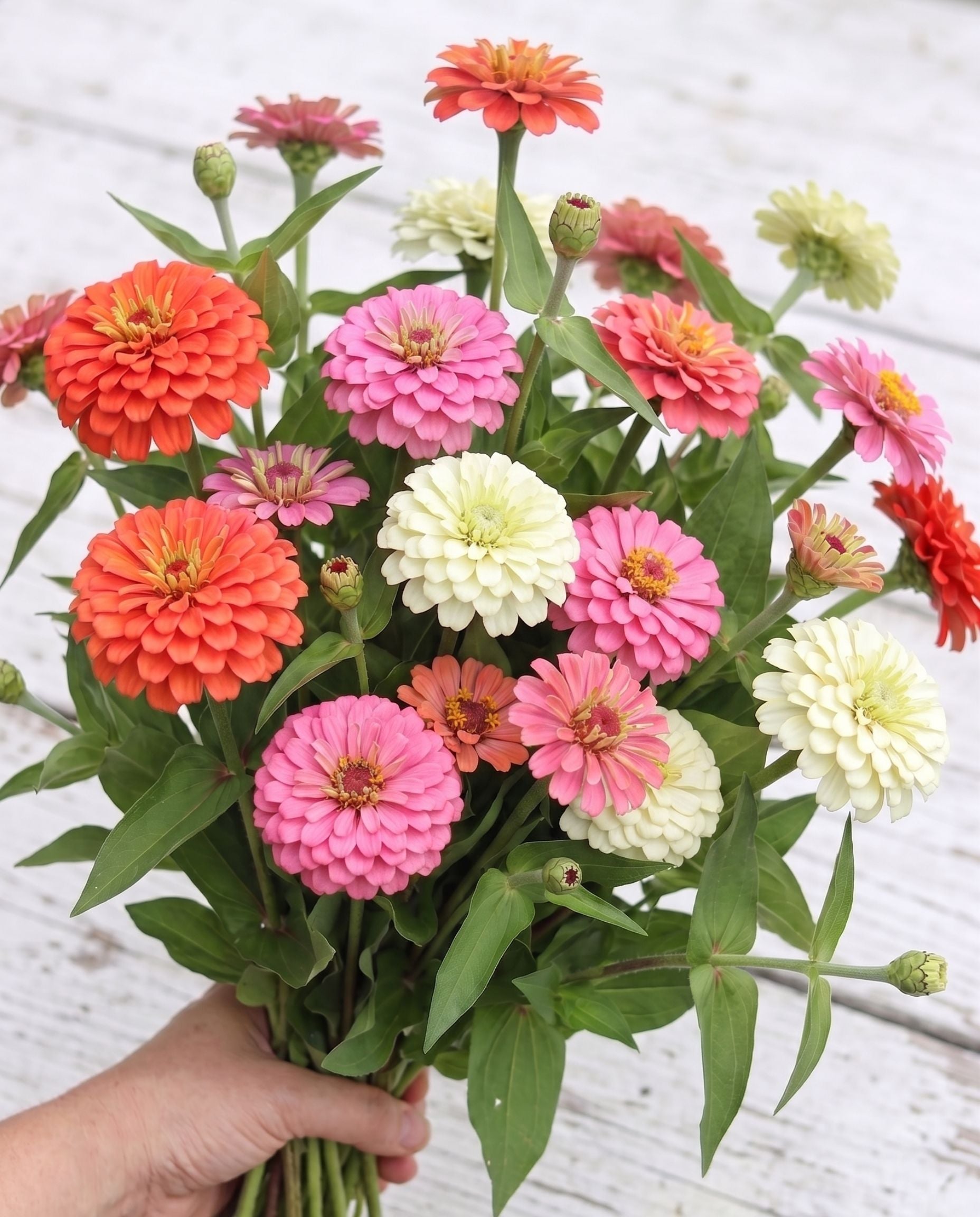 Coquette Zinnia Mix — Baby Pink, Bright Pink & White Zinnia Seed Blend