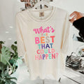 Positive Quote Sublimation, Optimistic Typography Clipart, Colorful Motivational Design, What's The Best That Could Happen PNG, Happy Art