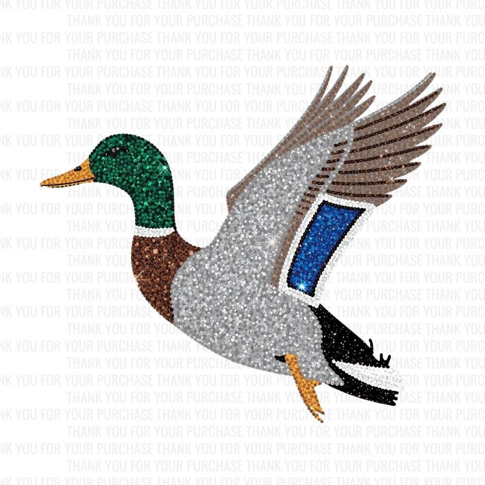 Glitter Mallard Duck PNG, Sequin Duck Clipart, Hunting Sublimation Design, Sparkly Waterfowl Graphics, Duck Hunting Art, Glam Wildlife PNG