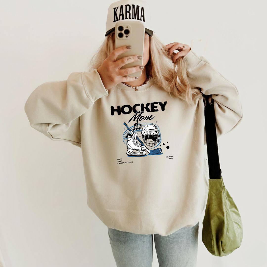 Hockey Mom Sweatshirt, Gift for a Hockey Mom, You Play I Pray Sports Mom