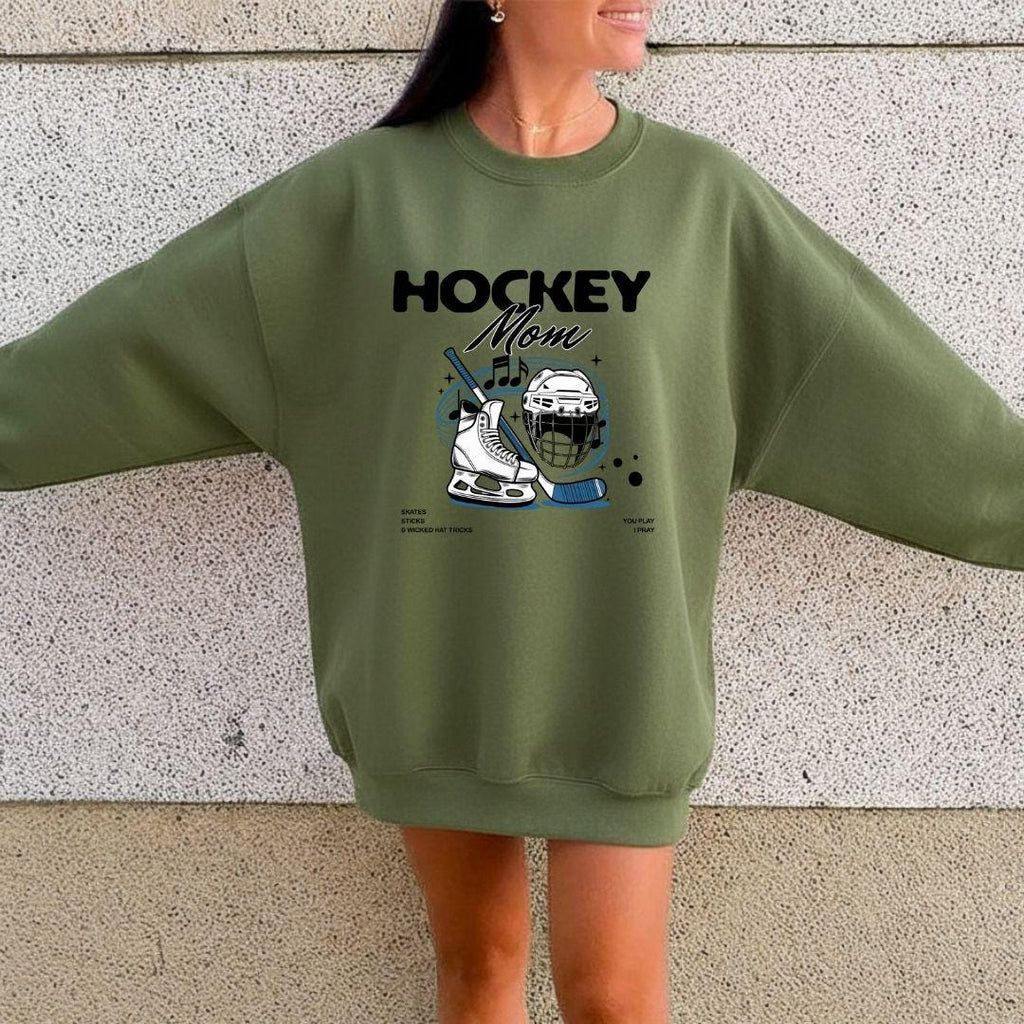 Hockey Mom Sweatshirt, Gift for a Hockey Mom, You Play I Pray Sports Mom