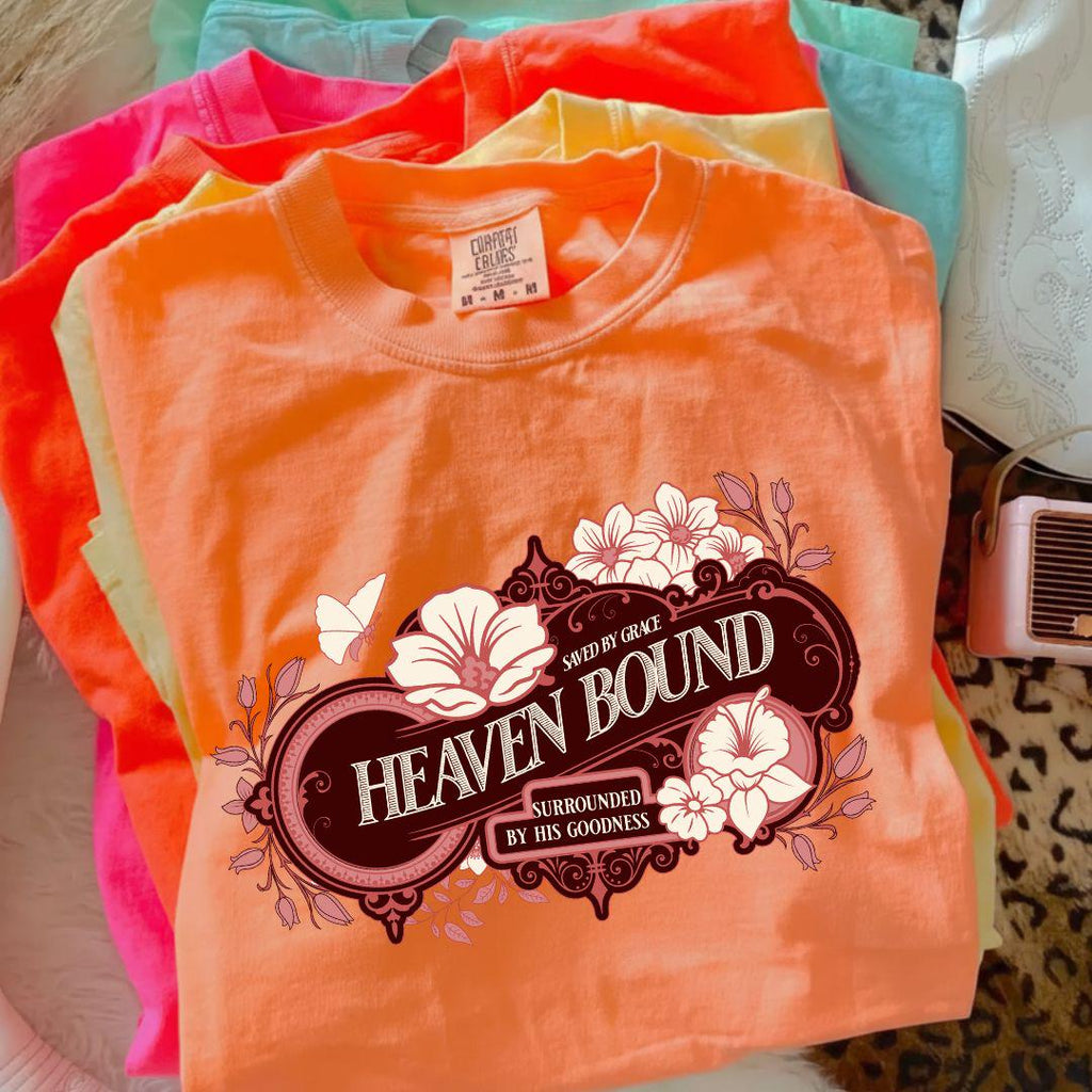 Heaven Bound Comfort Colors Shirt, Saved By Grace T-Shirt, Baptism Gift For Adult