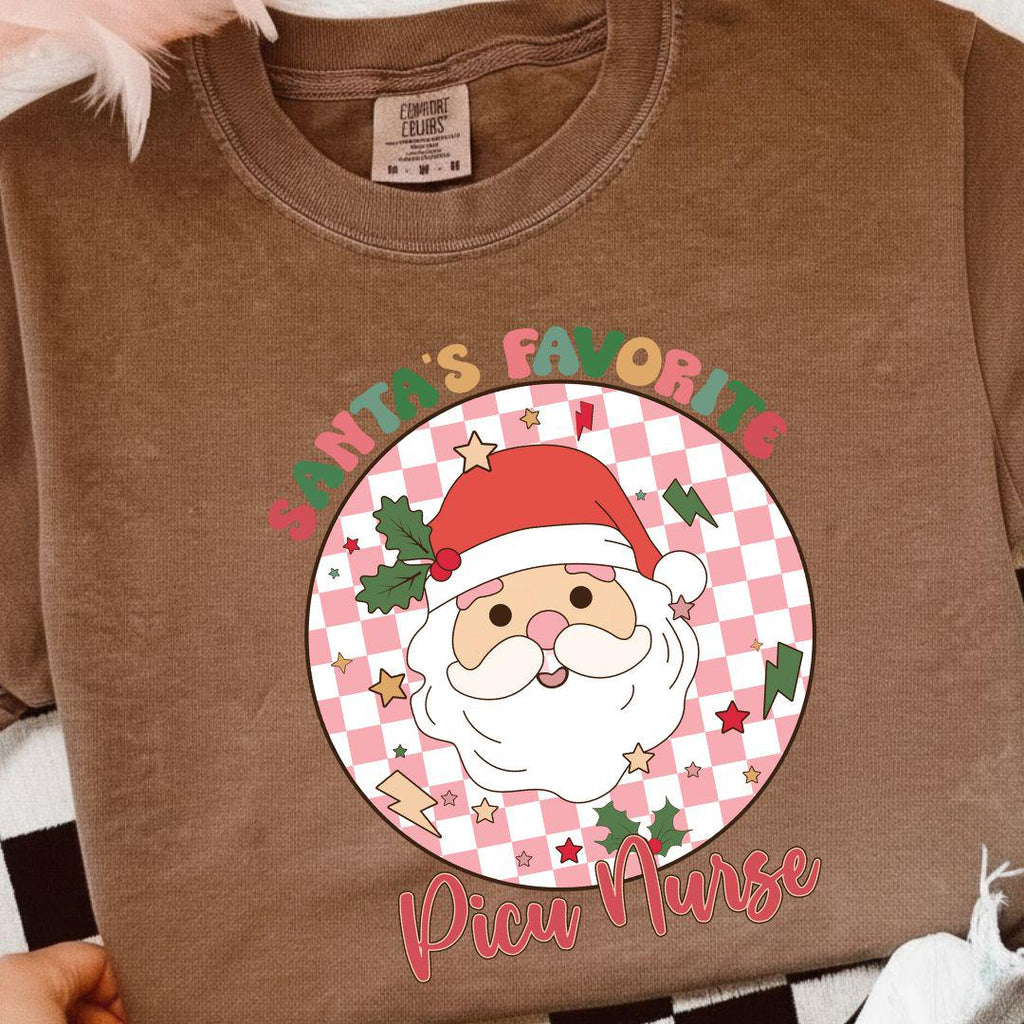 PICU Christmas Shirt, PICU Nurse Shirt, Santas Favorite Nurse Shirt, Gift for PICU Nurse