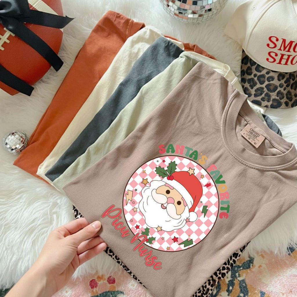 PICU Christmas Shirt, PICU Nurse Shirt, Santas Favorite Nurse Shirt, Gift for PICU Nurse