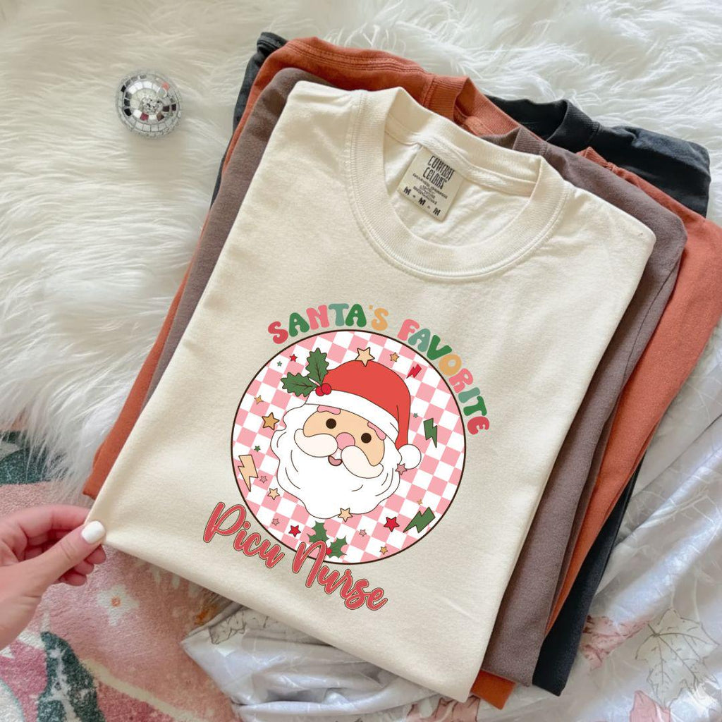 PICU Christmas Shirt, PICU Nurse Shirt, Santas Favorite Nurse Shirt, Gift for PICU Nurse