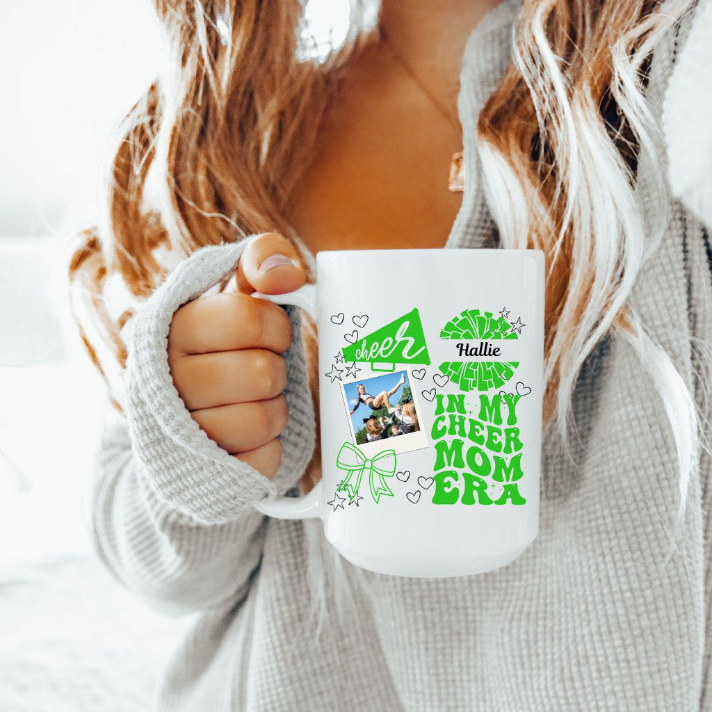 Custom Cheer Mom Coffee Mug, Cheer Mama Gift, Cheerleader Mom Personalized Coffee Cup