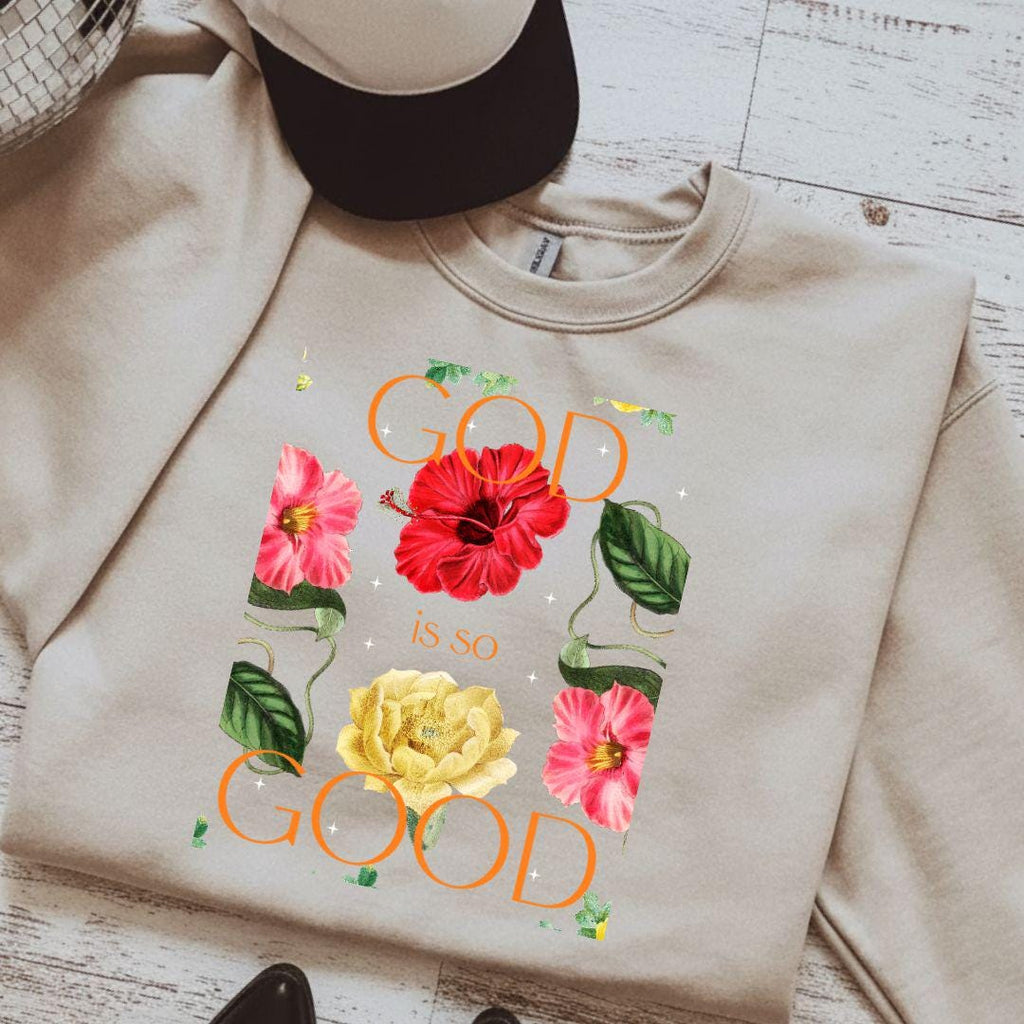 God Is So Good PNG, Inspirational Christian PNG, Floral Digital Design