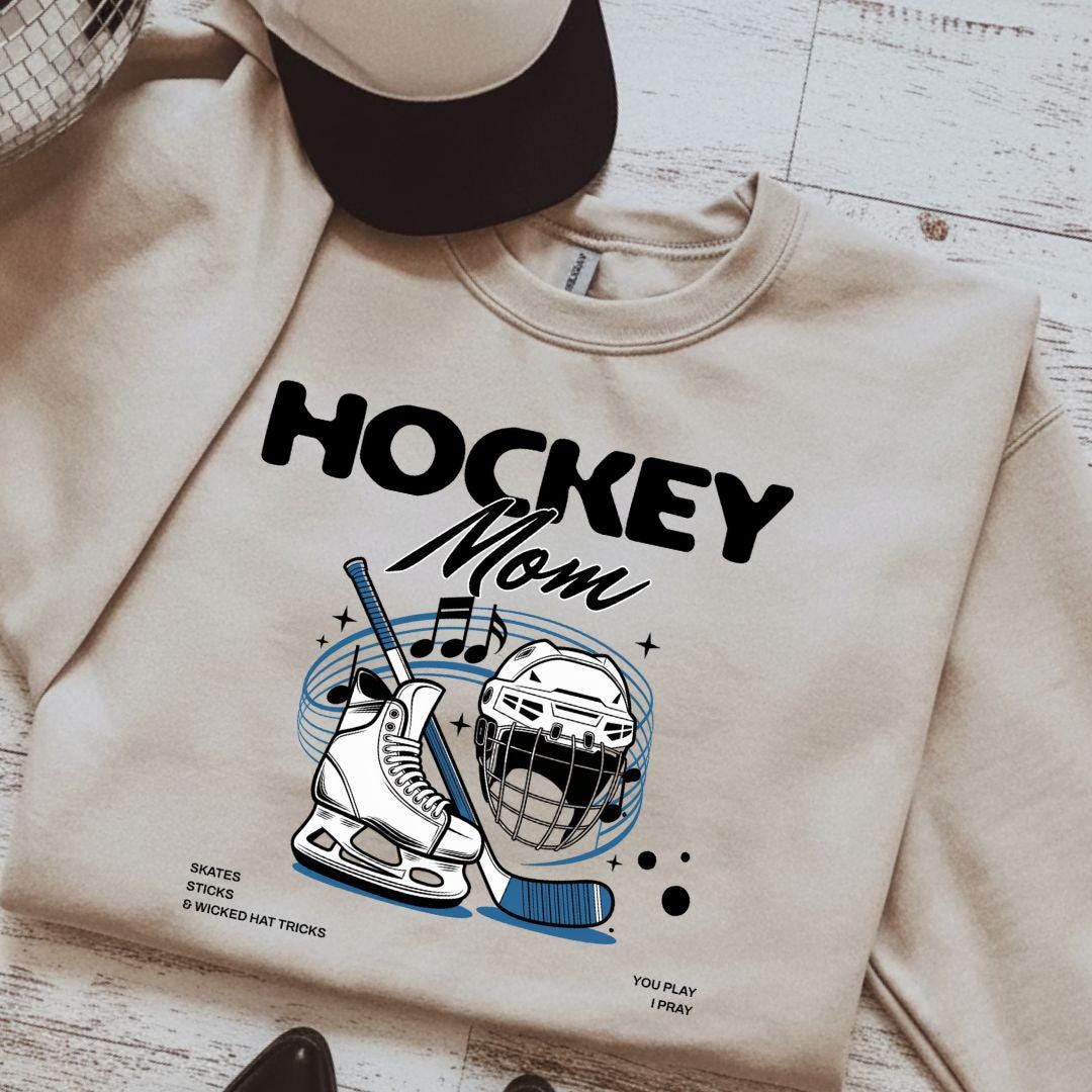 Hockey Mom Sweatshirt, Gift for a Hockey Mom, You Play I Pray Sports Mom