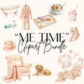 Me Time Clipart Set, Self Care Clipart, Self Love PNG Bundle