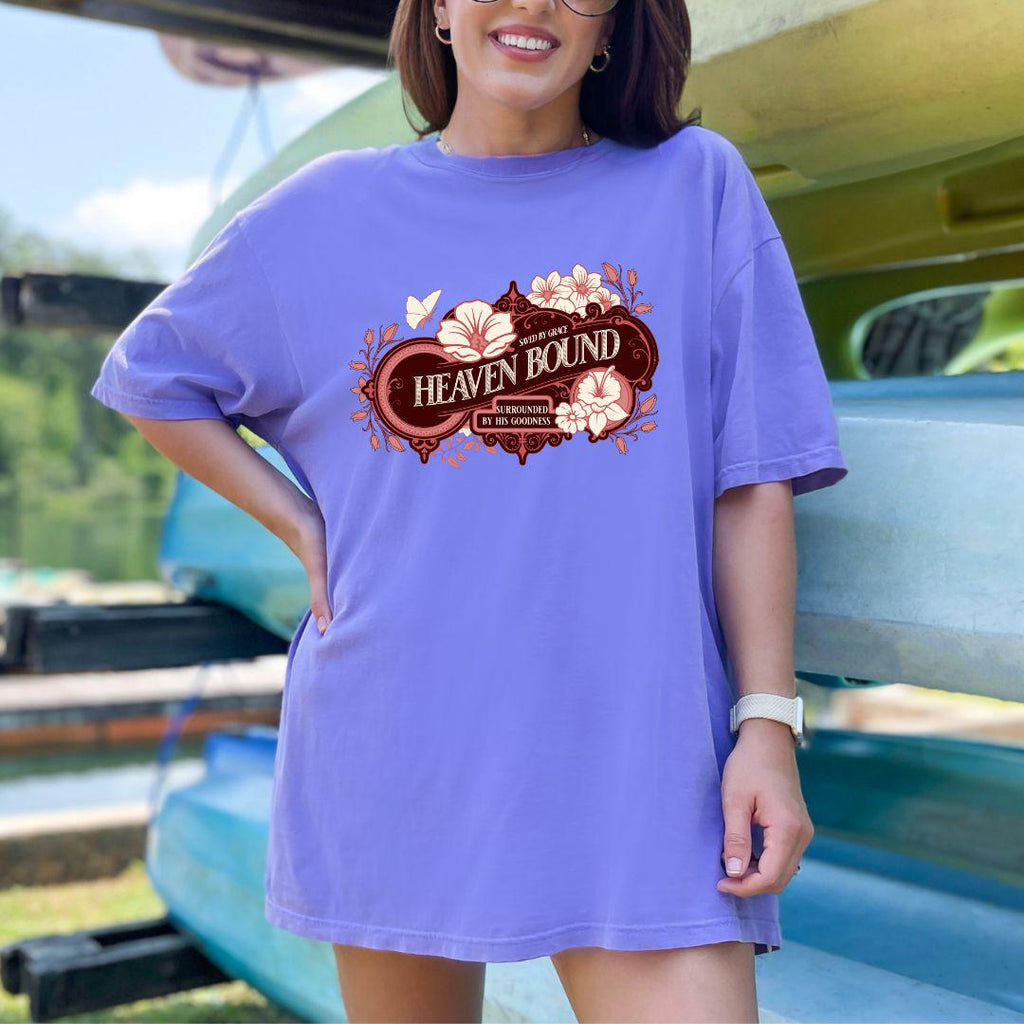 Heaven Bound Comfort Colors Shirt, Saved By Grace T-Shirt, Baptism Gift For Adult