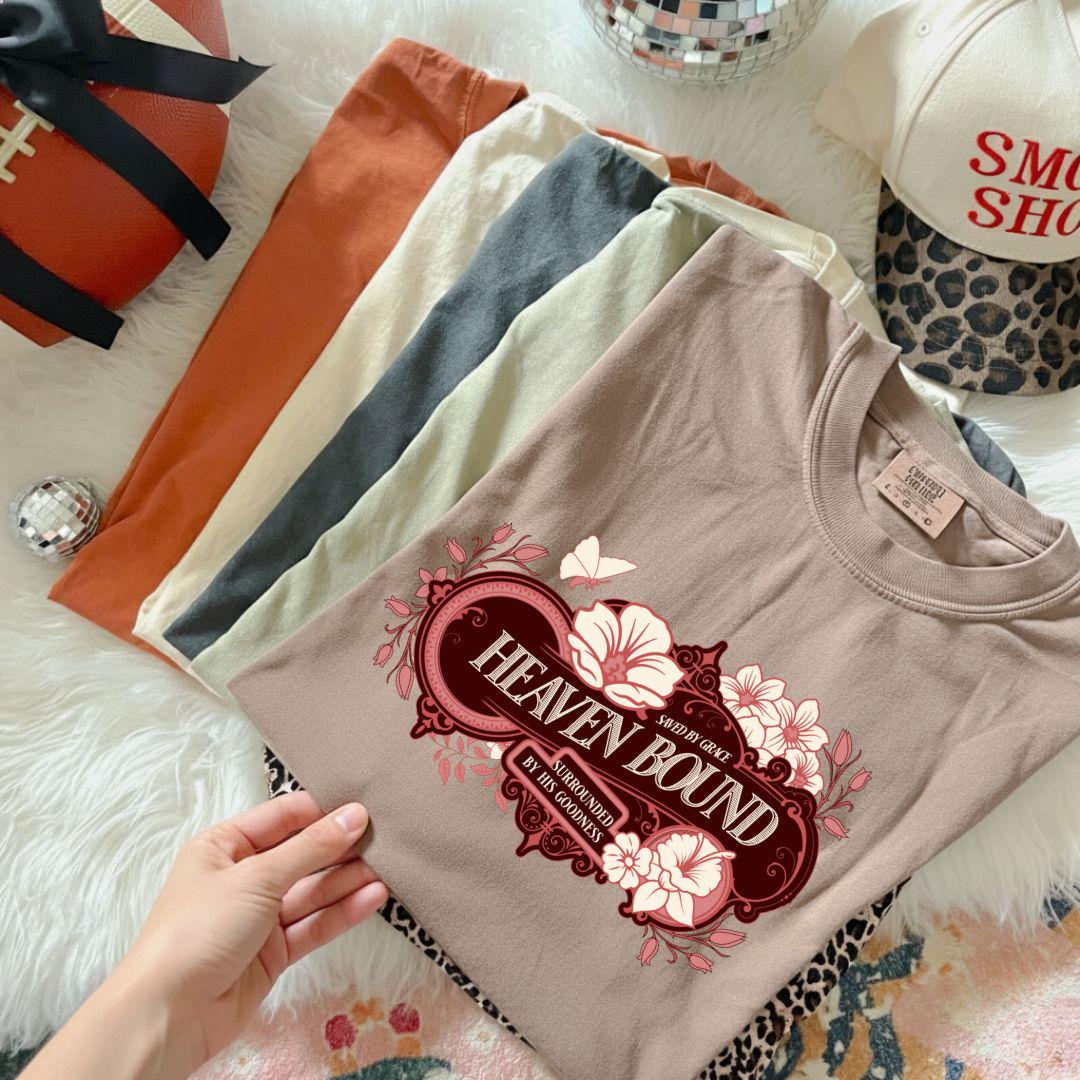 Heaven Bound Comfort Colors Shirt, Saved By Grace T-Shirt, Baptism Gift For Adult
