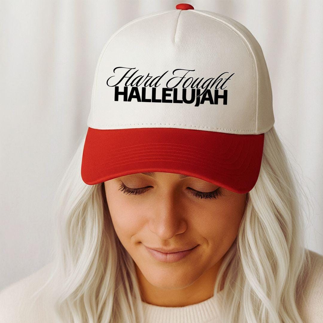 Hard Fought Hallelujah Embroidered Hat, Christian Music Hat