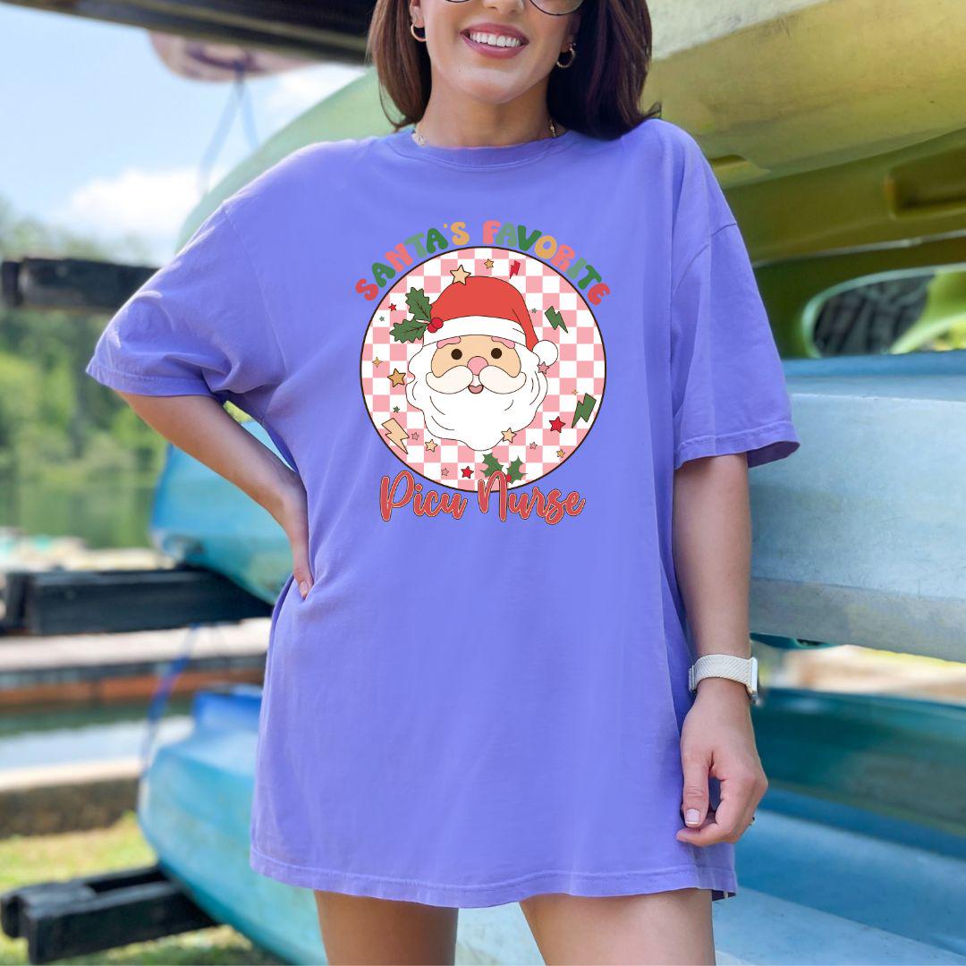 PICU Christmas Shirt, PICU Nurse Shirt, Santas Favorite Nurse Shirt, Gift for PICU Nurse