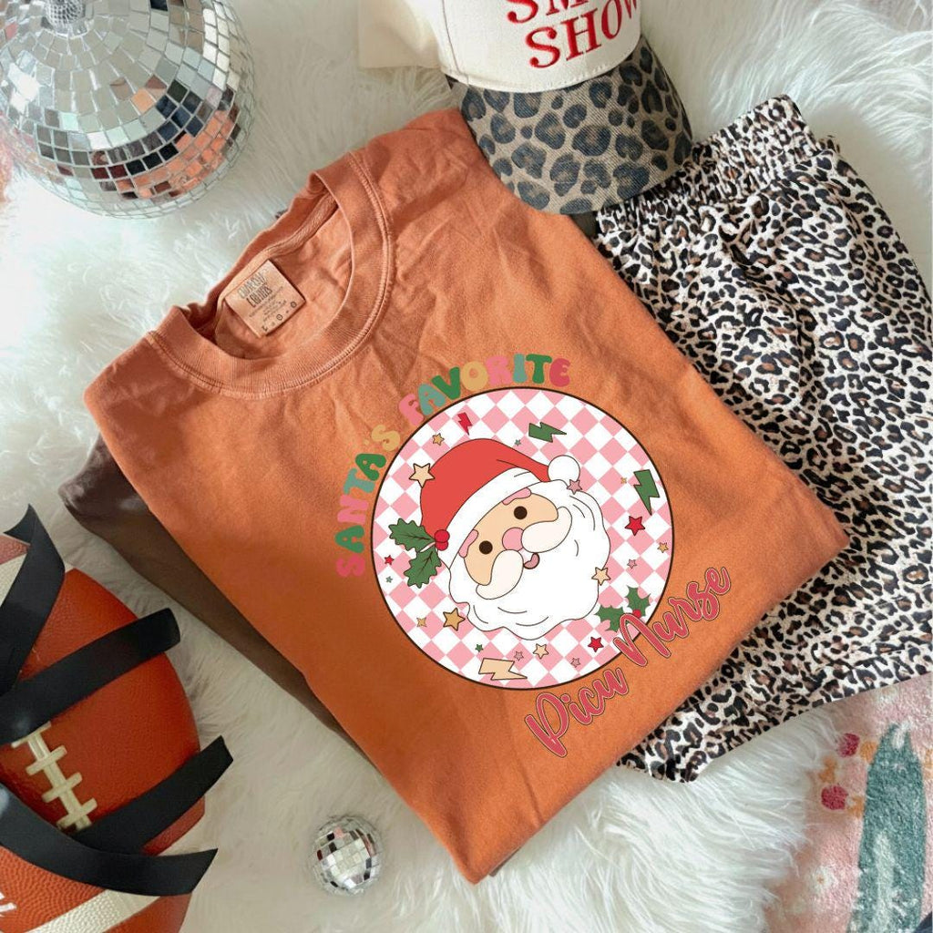 PICU Christmas Shirt, PICU Nurse Shirt, Santas Favorite Nurse Shirt, Gift for PICU Nurse