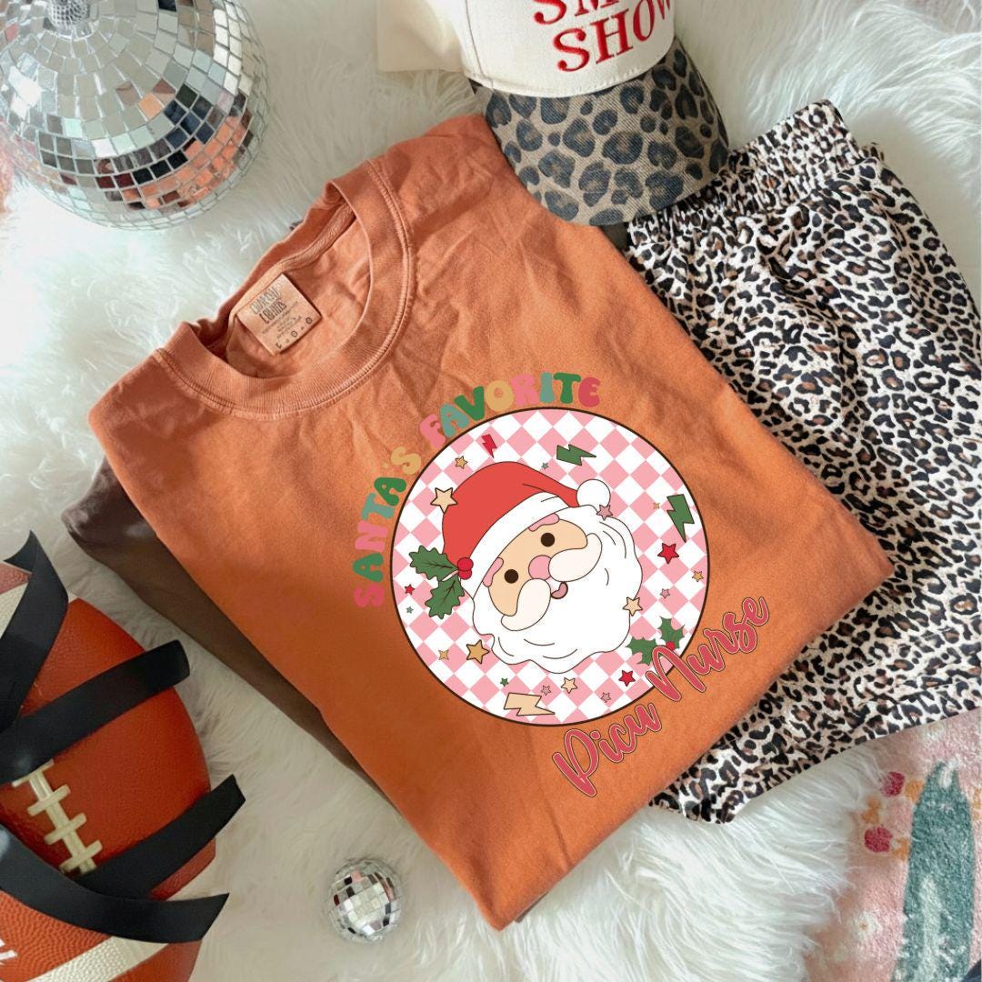 PICU Christmas Shirt, PICU Nurse Shirt, Santas Favorite Nurse Shirt, Gift for PICU Nurse
