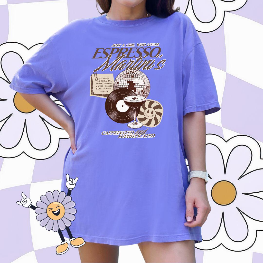 Espresso Martini Comfort Colors T-shirt, Coquette Oversized Shirt, It's Tini Time T Shirt