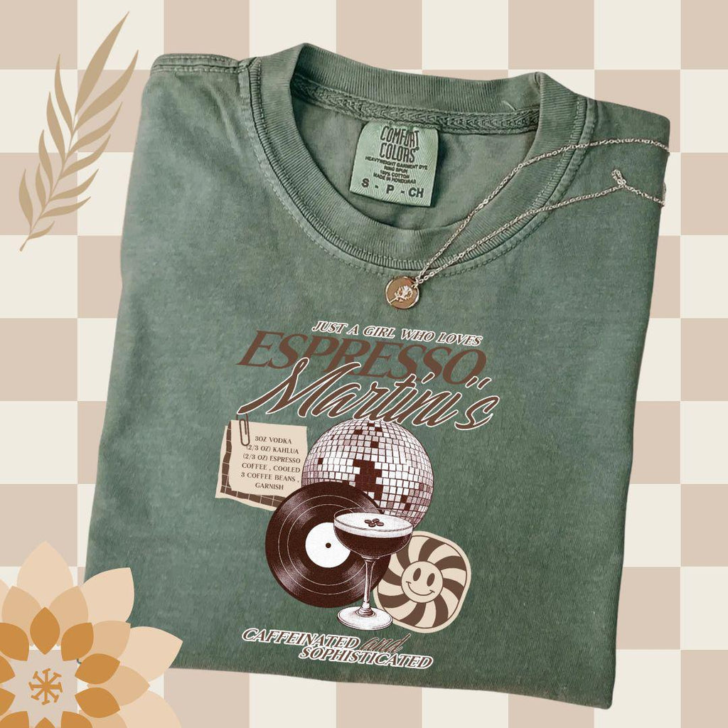 Espresso Martini Comfort Colors T-shirt, Coquette Oversized Shirt, It's Tini Time T Shirt