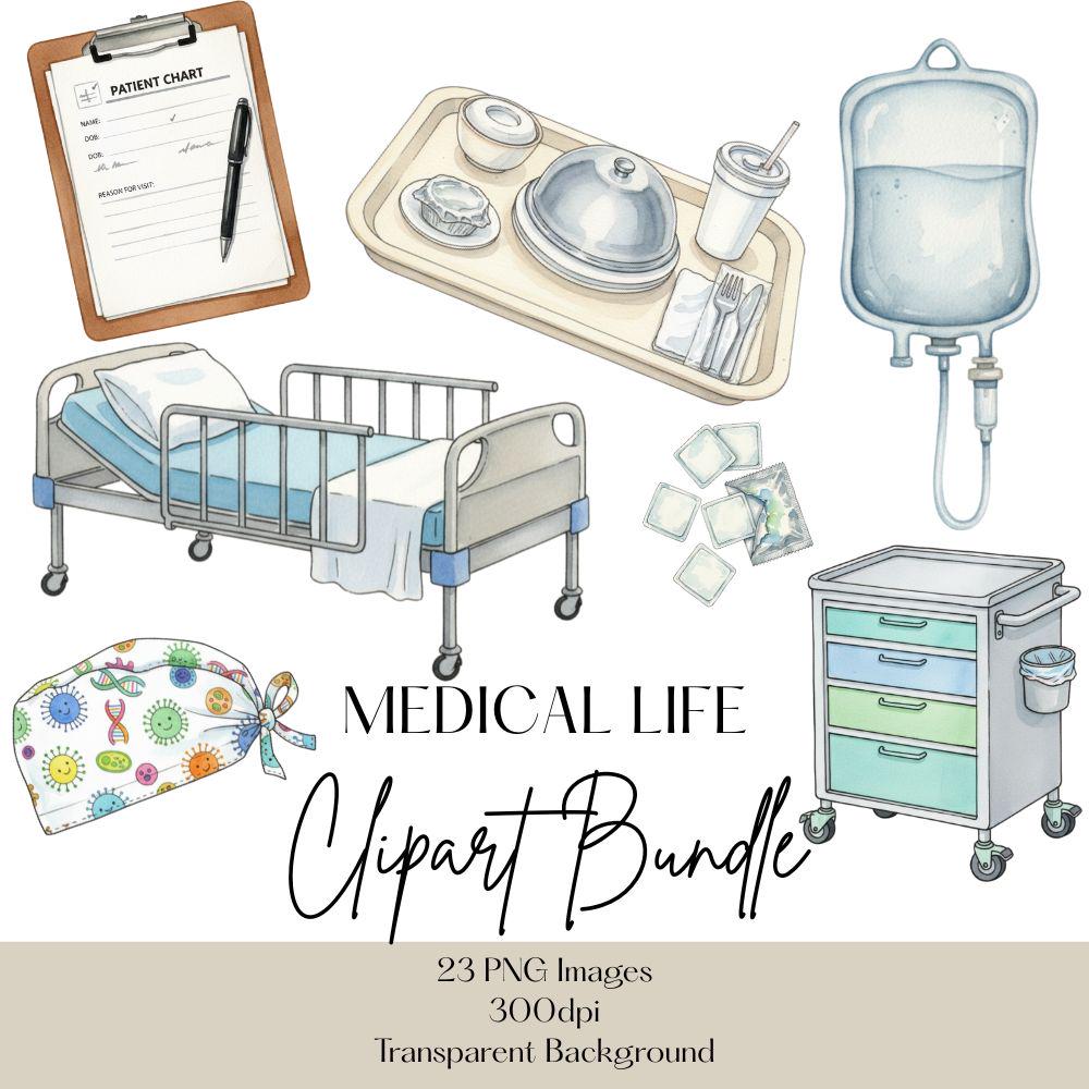 Medical Life Clipart Set, Nurse Clipart, Watercolor Doctor PNG