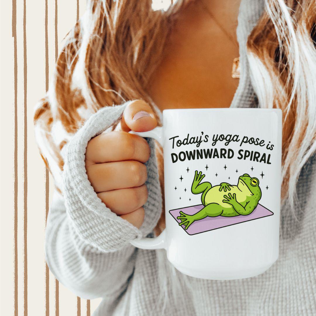 Funny Yoga Coffee Mug, Gift For Yoga Teacher, Frog Lover Coffee Cup
