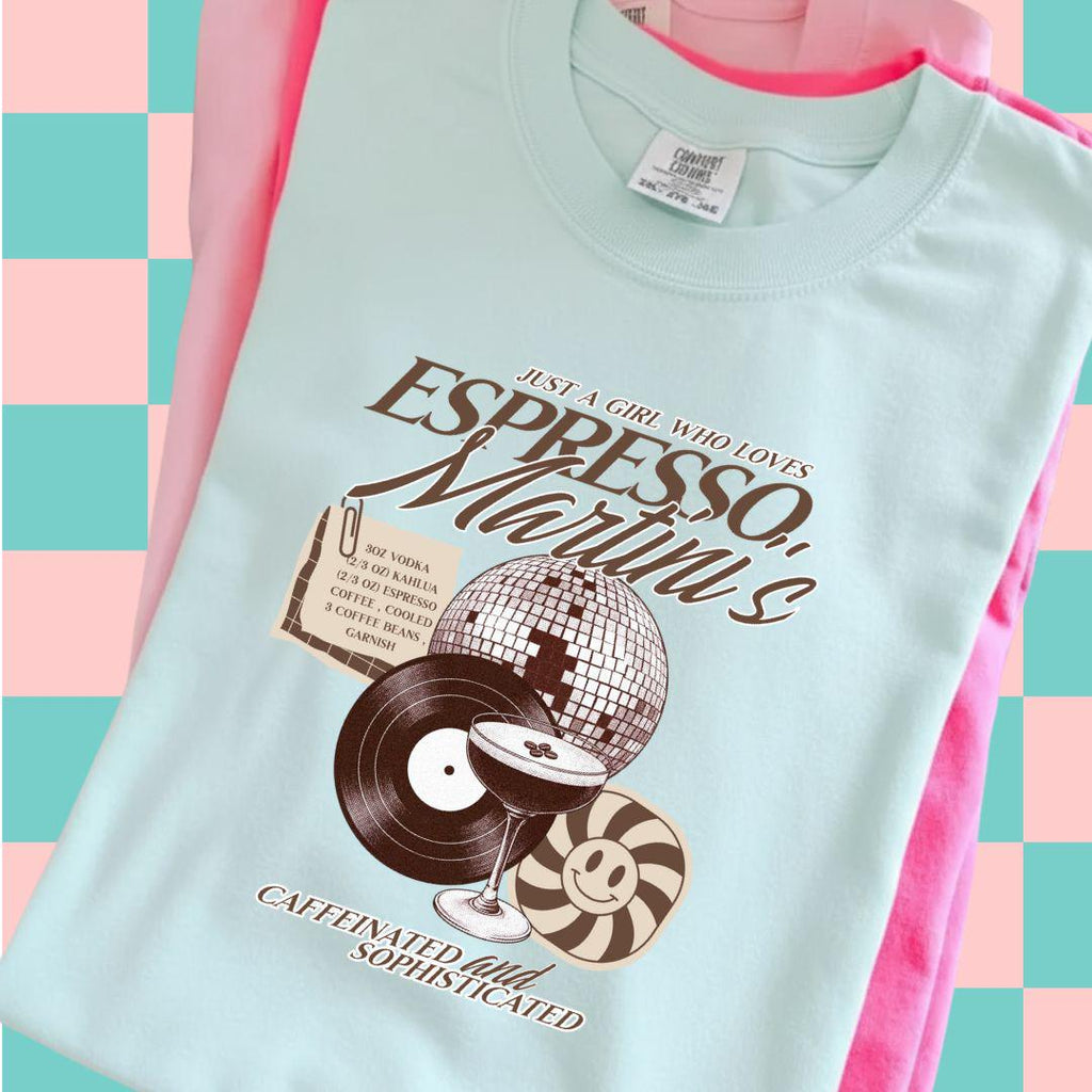Espresso Martini Comfort Colors T-shirt, Coquette Oversized Shirt, It's Tini Time T Shirt