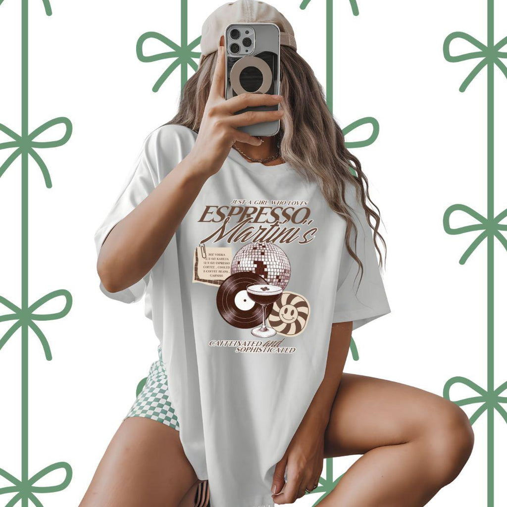 Espresso Martini Comfort Colors T-shirt, Coquette Oversized Shirt, It's Tini Time T Shirt