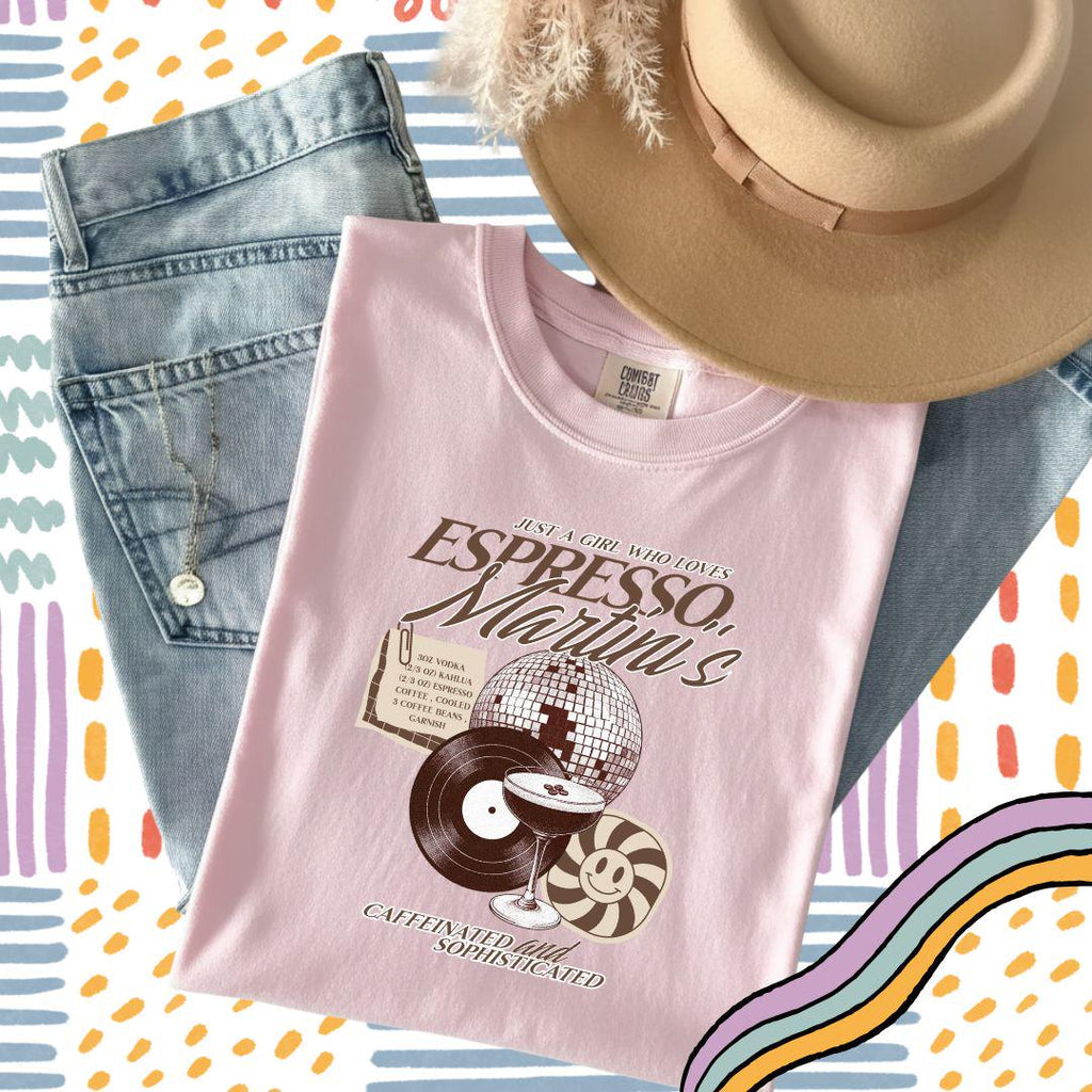 Espresso Martini Comfort Colors T-shirt, Coquette Oversized Shirt, It's Tini Time T Shirt