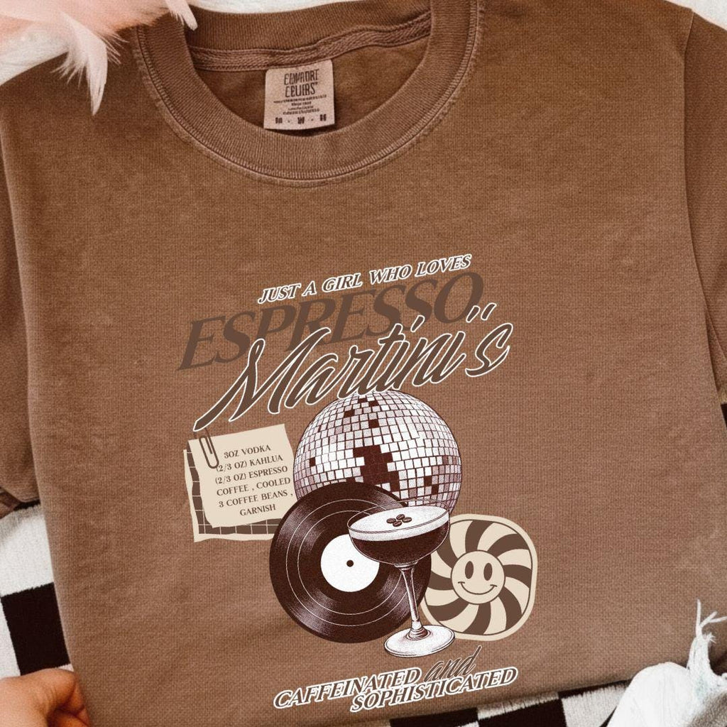 Espresso Martini Comfort Colors T-shirt, Coquette Oversized Shirt, It's Tini Time T Shirt