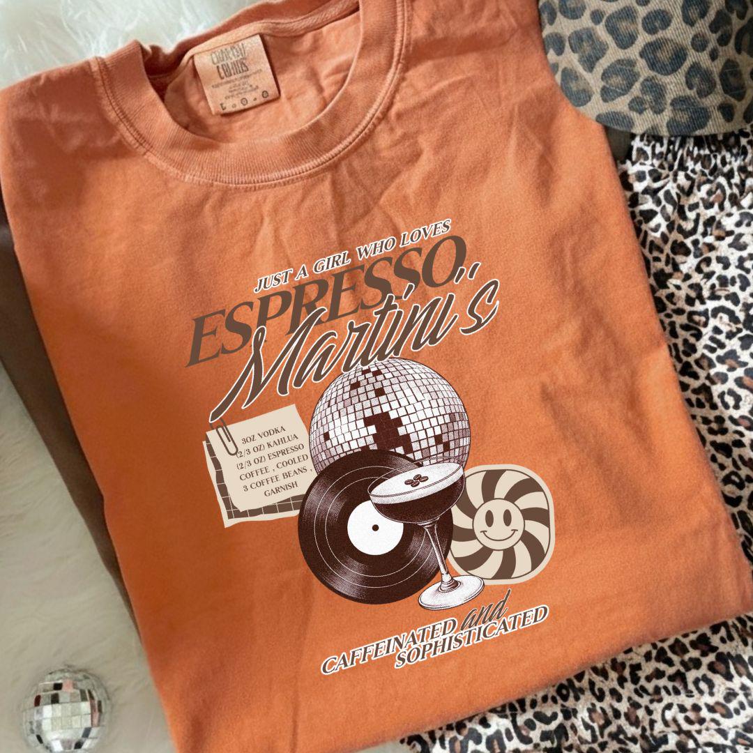 Espresso Martini Comfort Colors T-shirt, Coquette Oversized Shirt, It's Tini Time T Shirt