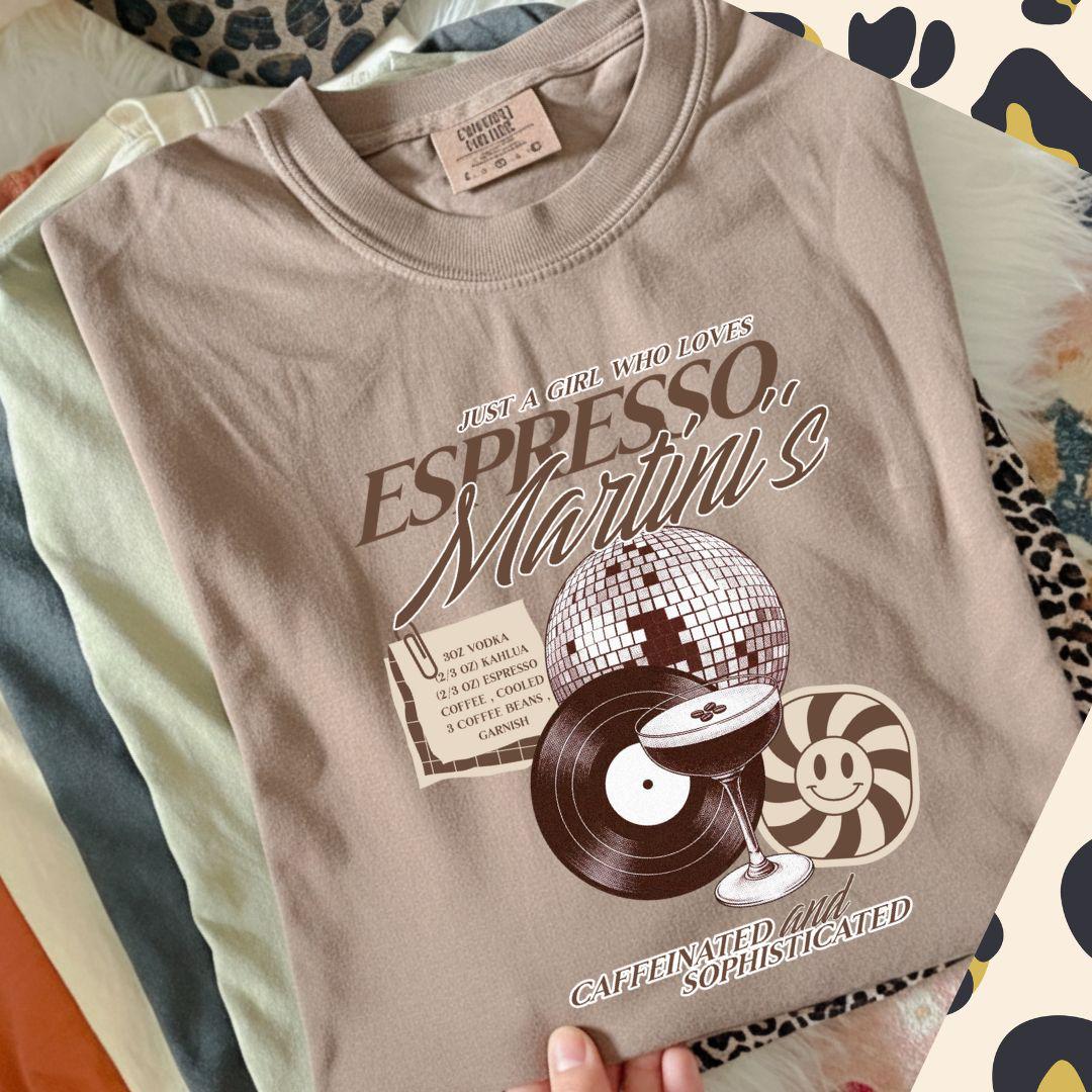 Espresso Martini Comfort Colors T-shirt, Coquette Oversized Shirt, It's Tini Time T Shirt