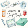 Medical Life Clipart Set, Nurse Clipart, Watercolor Doctor PNG