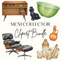Mid Century Modern Clipart Set, MCM BOLO Clipart, Antique Shop Finds PNG Bundle