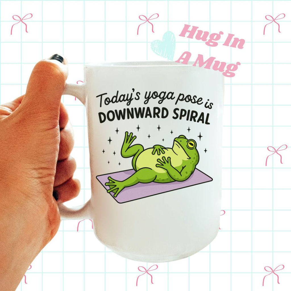 Funny Yoga Coffee Mug, Gift For Yoga Teacher, Frog Lover Coffee Cup