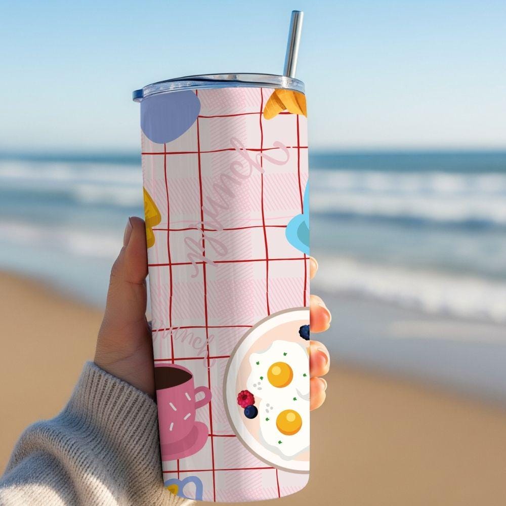 Breakfast Food Seamless Design, Brunch Pattern, Girly Food Seamless Pattern