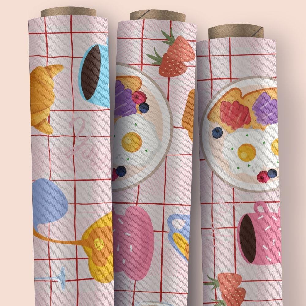 Breakfast Food Seamless Design, Brunch Pattern, Girly Food Seamless Pattern