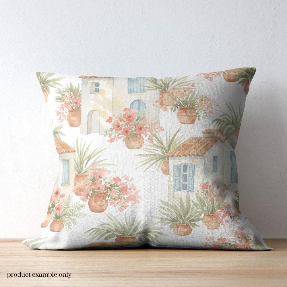 Mediterranian Vacation Seamless Design, Tropical Coast Pattern, Santorini Seamless Pattern