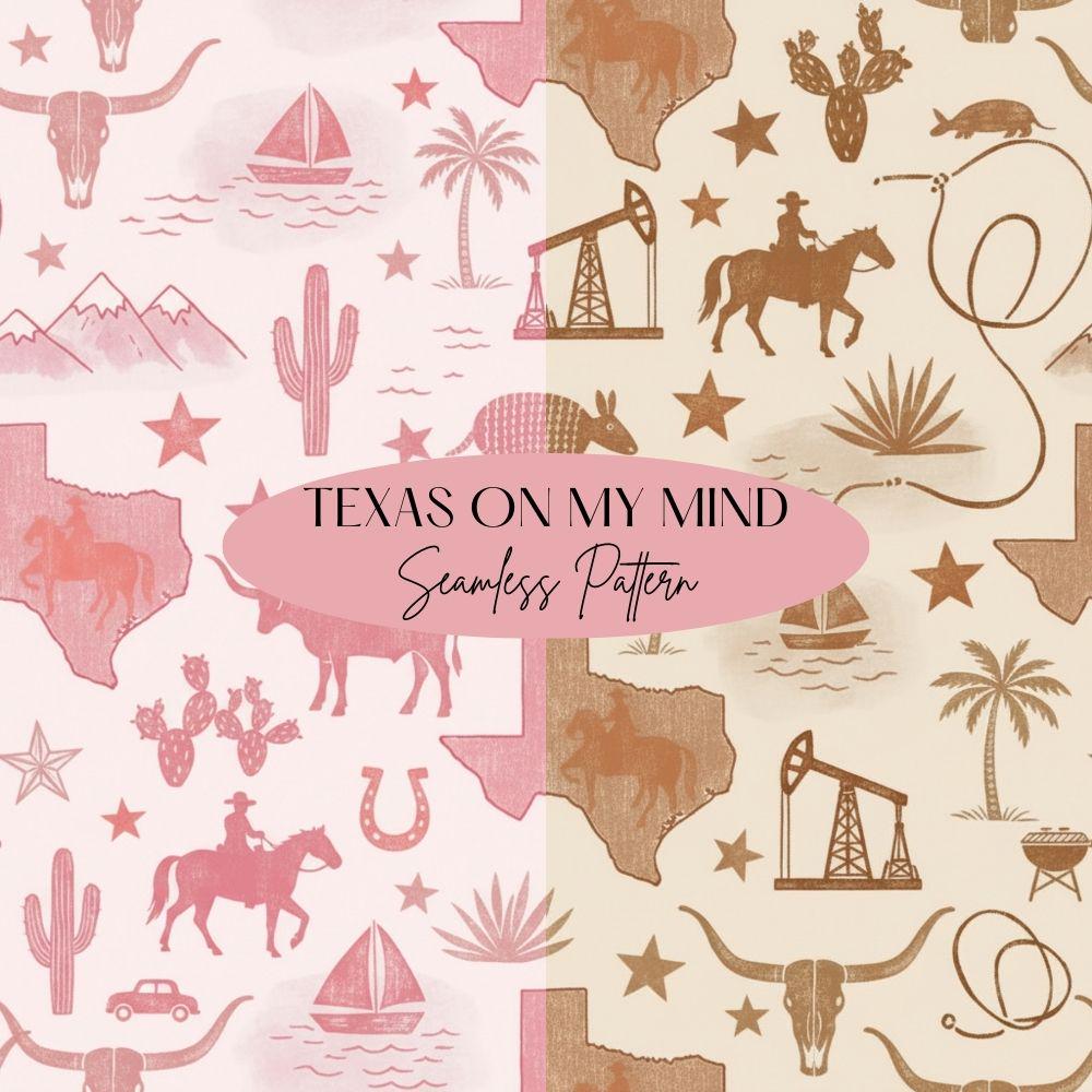 Texas Seamless Design, Western Pattern, Wild West Seamless Pattern