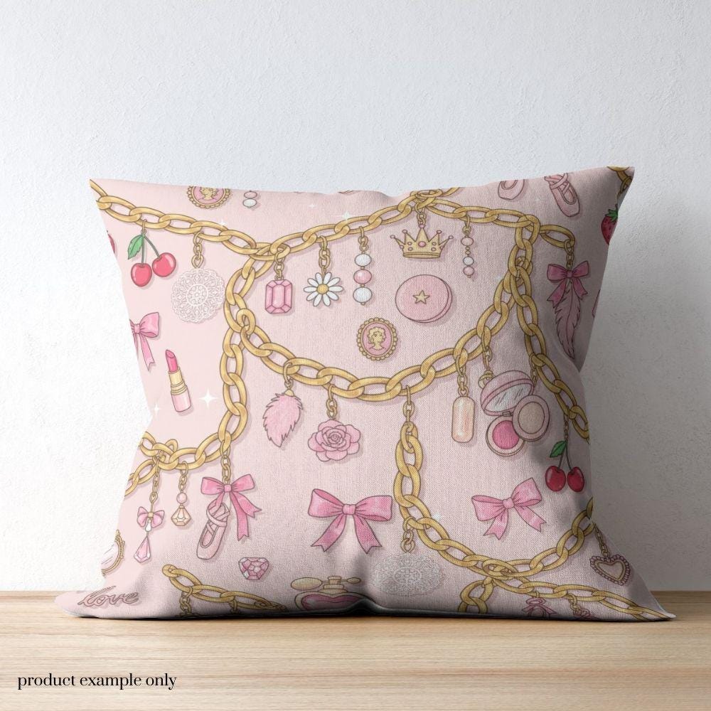 Girly Charms Seamless Design, Cute Bracelet Pattern, Girly Coquette Y2K Seamless Pattern
