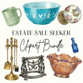 Estate Sale Items Clipart Set, Thrifters BOLO Clipart, Antique Shop Finds PNG Bundle
