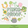 St. Patricks Day PNG, Pinch Proof Digital Design, Shamrock Doodle PNG