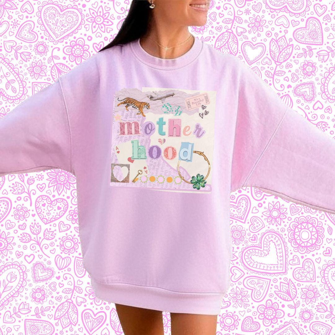 Motherhood PNG, Trendy Mom PNG, Scrapbook Mom Digital Design, Edgy Mama Design