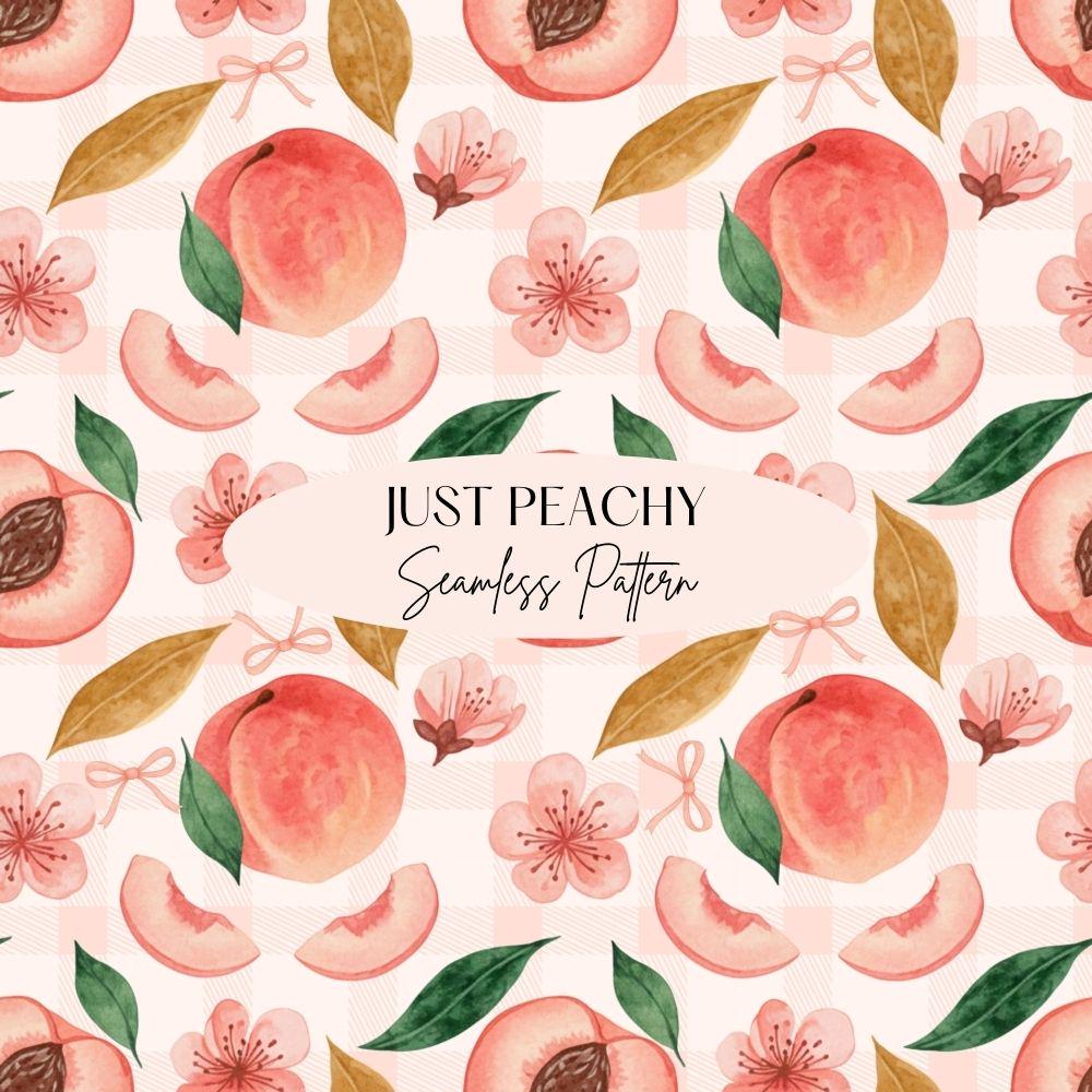 Peach Seamless Design, Fruit Pattern, Summer Seamless Pattern