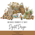 Boho Thrift Cart PNG, Thrift Store Finds Digital Design, Antique Shop PNG