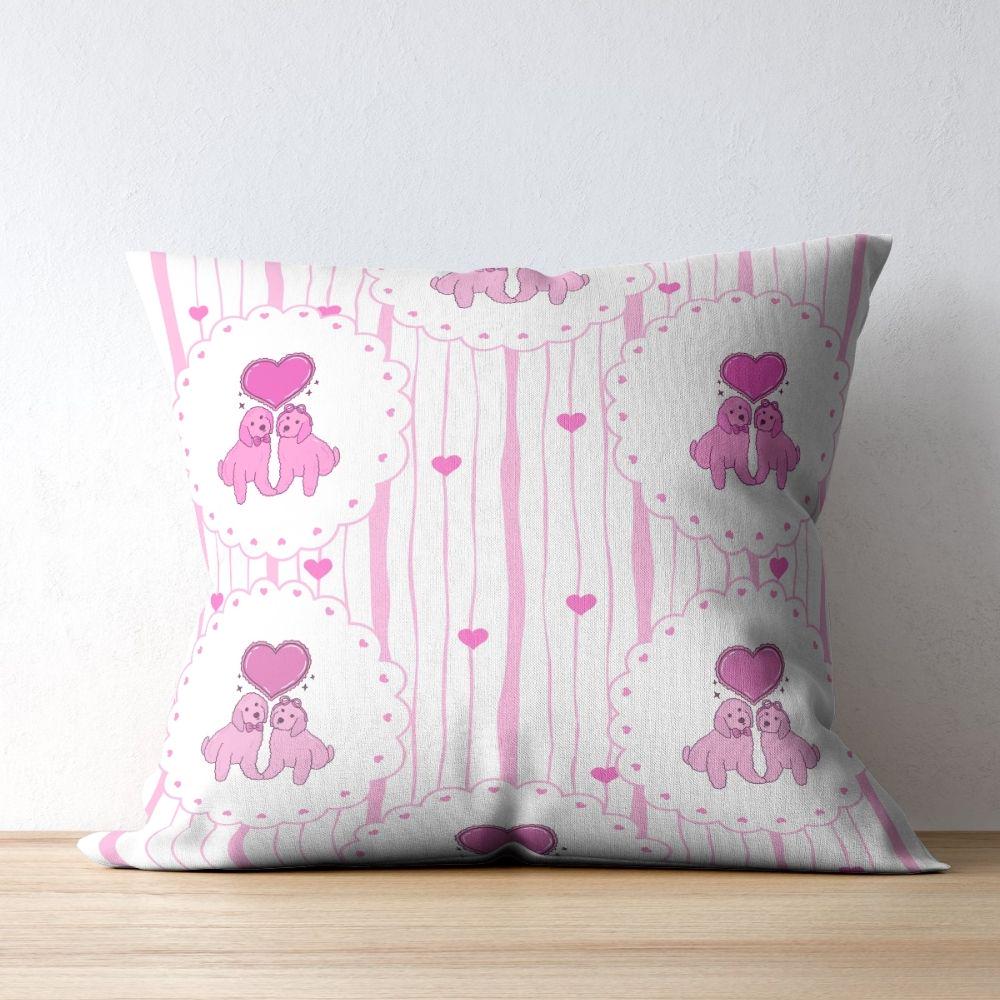 Goldendoodle Seamless Design, Preppy Valentine Pattern, Coquette Dog Seamless Pattern