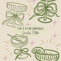 Coquette Martini Seamless Design, Martini Glass Pattern, Cocktail Seamless Pattern