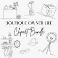 Boutique Owner Clipart Set, Clothing Store Line Art Clipart, Boutique Owner Life PNG
