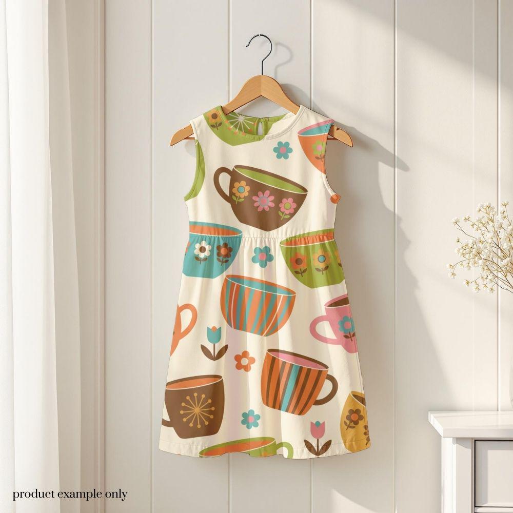 Vintage Coffee Mugs Seamless Design, Retro Repeating Pattern, Retro Maximalism Seamless Pattern